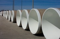 HOBAS potable water pipe in row