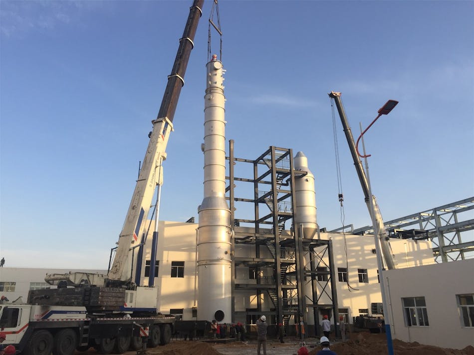 GE evaporator and crystallizer installation at the Hongdun wastewater treatment facility small