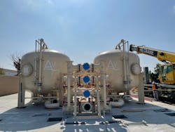 Both the influent and effluent supply pipe can have a lead or lag position through use of control valves. This operation can be changed as needed to meet the needs of the system flow and treatment. Both the influent and effluent supply pipe can have a lead or lag position through use of control valves. This operation can be changed as needed to meet the needs of the system flow and treatment.