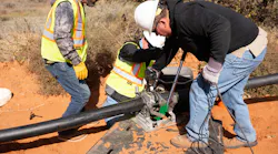 The Red River Authority crew uses heat fusion to join the HDPE pipe, creating a leak-free water line.