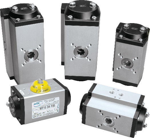 An example of pneumatic actuators for valves.