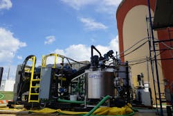 Centrisys centrifuge skid system pilot testing onsite at an industrial plant. Centrisys centrifuge skid system pilot testing onsite at an industrial plant.