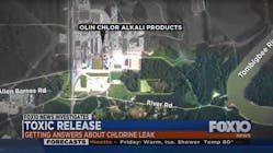 FOX News reports on the toxic release of chlorine gas from an Olin Chemical Corporations plant in the town of McIntosh, about 40 miles north of Mobile, AL.