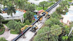Aerial photo of the City of Fort Lauderdale project, which horizontally drilled 7 miles of 48-inch HDPE pipe for a force main.