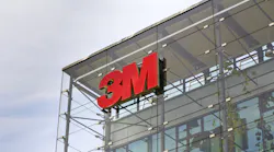 Upward angle of 3M headquarters building of glass and steel
