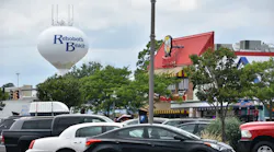 A view of the Rehoboth Beach water tower from the Rehoboth Beach Boardwalk in Delaware.
