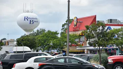 A view of the Rehoboth Beach water tower from the Rehoboth Beach Boardwalk in Delaware.
