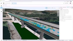 The iTwin Experience used in this example shows where pitting is occurring on a bridge. The iTwin Experience used in this example shows where pitting is occurring on a bridge.
