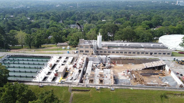 The Ozark Point Water Treatment Plant sits at a high point for the community of Little Rock, Arkansas, where it overlooks much of the community.