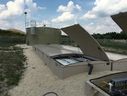 These AdvanTex AX-Max units provide treatment at The Crossings without the need for a full-time operator. These AdvanTex AX-Max units provide treatment at The Crossings without the need for a full-time operator.