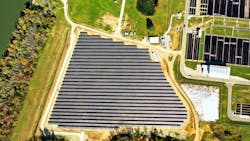 Rather than acting as a back-up source, the solar farm is used to defray electric bill costs. Rather than acting as a back-up source, the solar farm is used to defray electric bill costs.