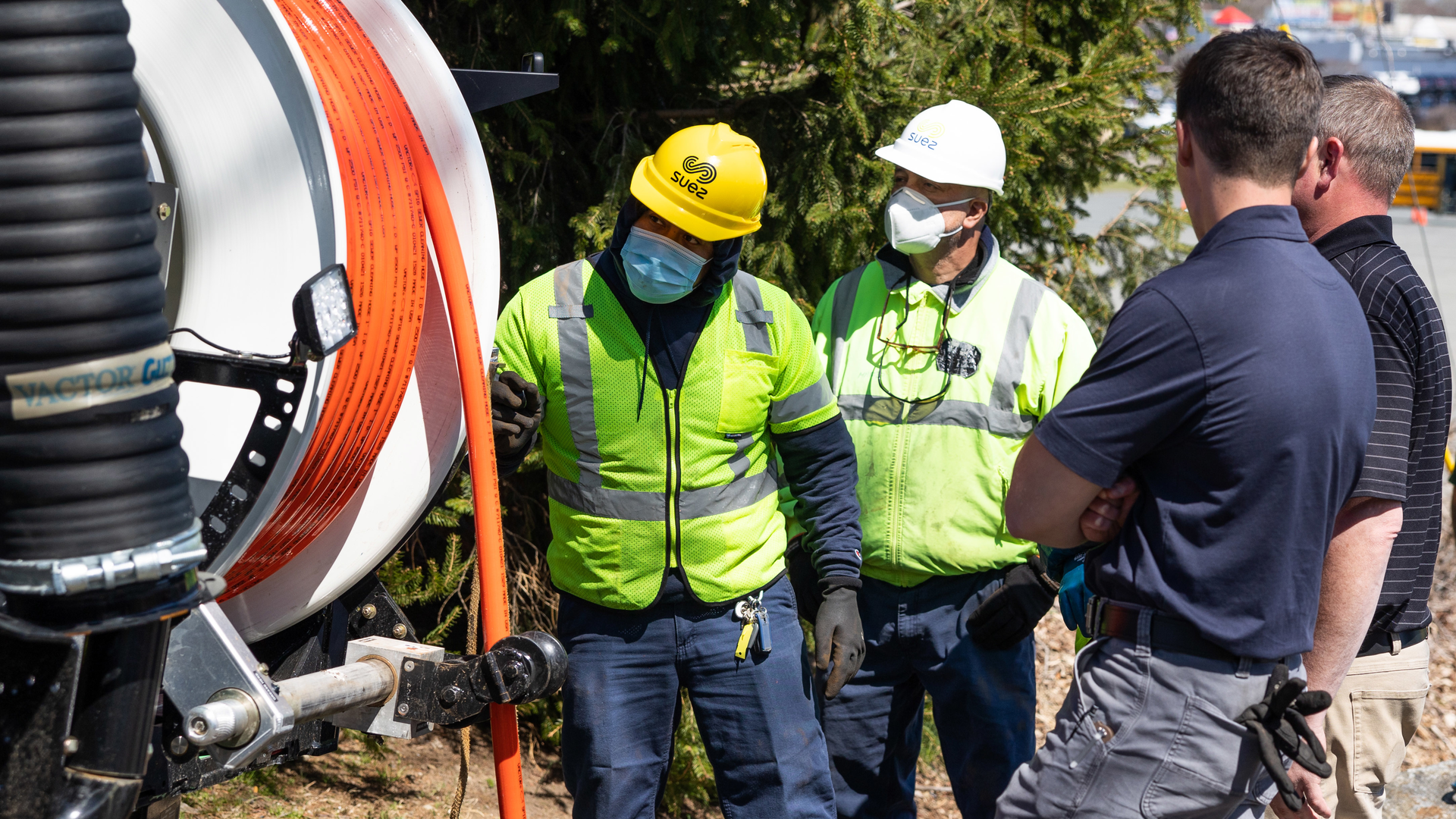 To prevent free spooling the nozzle up the line and losing control, use a nozzle skid and hold the nozzle back.