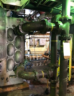 Pipes running into RSCD #1&apos;s heat exchangers.