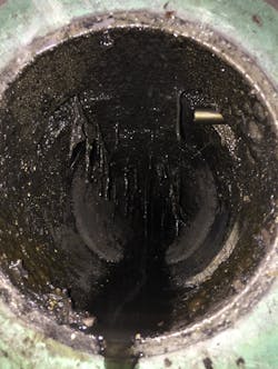 The outlet of one of RCSD #1's heat exchangers. The outlet of one of RCSD #1's heat exchangers.