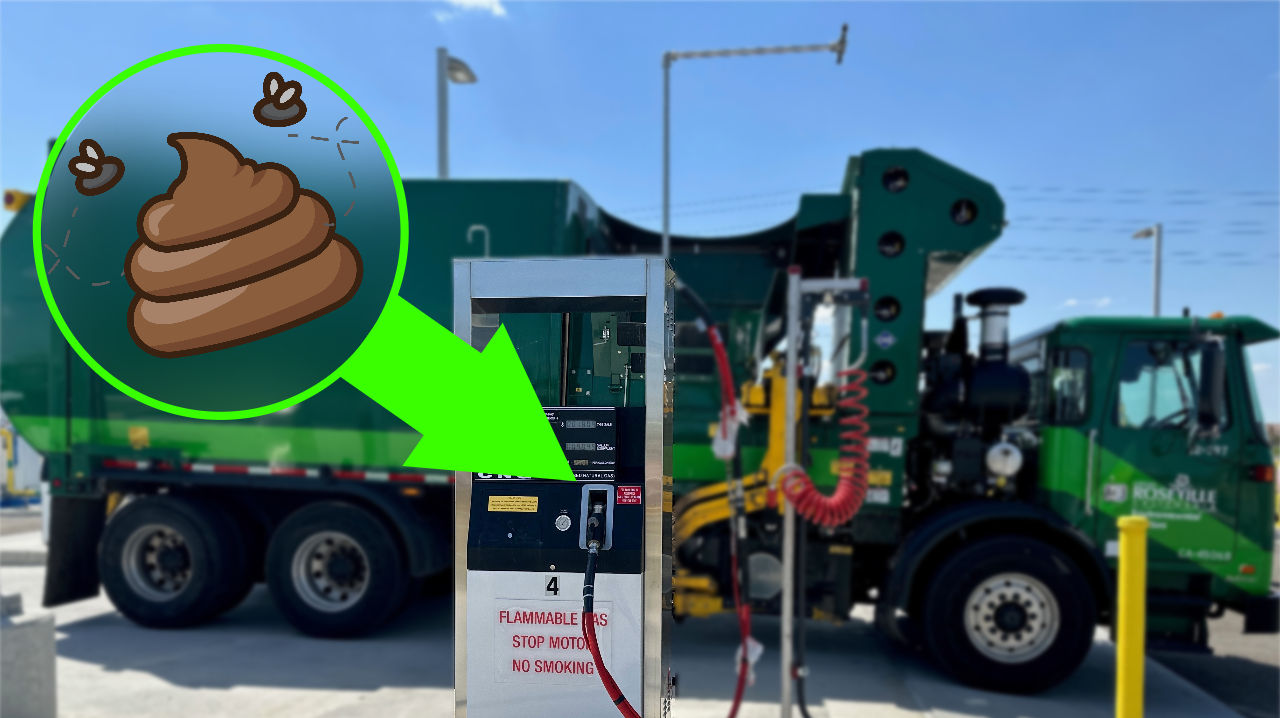 The City of Roseville uses treated wastewater from its wastewater plant to generate renewable natural gas fuel for its fleet of solid wastes trucks.
