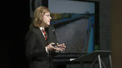 Kelvin Green of team UnWastewater presents during the 2023 Wege Prize finalist event.