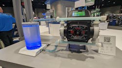 The CHEM-FEED MD3 is a larger version of the MD1. Both are chemical metering pumps that do not vapor lock. The CHEM-FEED MD3 is a larger version of the MD1. Both are chemical metering pumps that do not vapor lock.