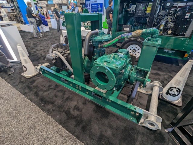 This is the ElectricPAK pump from Franklin Electric and Pioneer Pump that is designed to fit onto a skid and be paired with the ElecticPAK VFD.