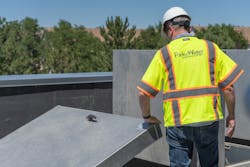 A worker at Parker Water & Sanitation District opens one of the hatches to check on equipment. A worker at Parker Water & Sanitation District opens one of the hatches to check on equipment.