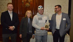 From left to right: Jack Paloucek, Eversource; US Senator Maggie Hassan; Josh Welch, Welch’s Water and Sewer/Bethlehem; and Russell Hunt, Eversource. From left to right: Jack Paloucek, Eversource; US Senator Maggie Hassan; Josh Welch, Welch’s Water and Sewer/Bethlehem; and Russell Hunt, Eversource.