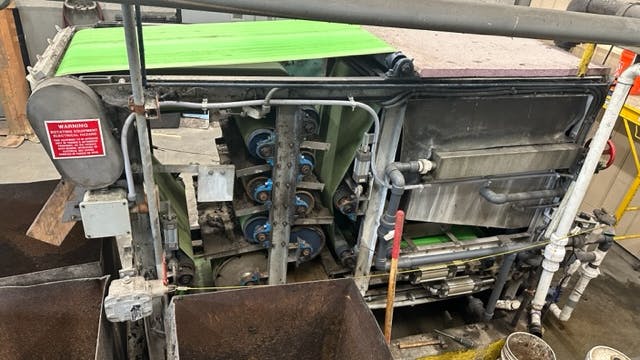 Woodsville Wastewater Treatment Facility replaced this aging belt filter due to poor solids concentrations (13% average), and the ongoing maintenance, which was not optimal for the plant's daily operations.