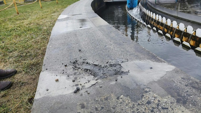 The raceways around wastewater tanks can be damaged over time due to corrosion, mechanical wear, and other environmental factors.
