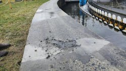 The raceways around wastewater tanks can be damaged over time due to corrosion, mechanical wear, and other environmental factors. The raceways around wastewater tanks can be damaged over time due to corrosion, mechanical wear, and other environmental factors.