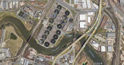 A screengrab from Google Maps shows the 69th Street water treatment plant in Houston, Texas, sitting along Buffalo Bayou. A screengrab from Google Maps shows the 69th Street water treatment plant in Houston, Texas, sitting along Buffalo Bayou.