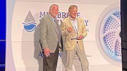 Erik Roesink, founder of NX Filtration, receives the 2024 AMTA Hall of Fame award. Photo credit of NX Filtration. Erik Roesink, founder of NX Filtration, receives the 2024 AMTA Hall of Fame award. Photo credit of NX Filtration.