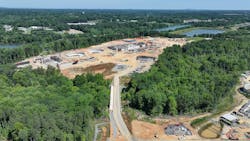 Charlotte Water’s largest project, the Stowe Regional Water Resource Facility, sits on a peninsula between Long Creek and the Catawba River. The Mount Holly Pump Station is visible on the opposite bank, which will send flows from Gaston County deep under the river to the Stowe RWRRF for treatment. Photo Credit: Strauss Studios Charlotte Water’s largest project, the Stowe Regional Water Resource Facility, sits on a peninsula between Long Creek and the Catawba River. The Mount Holly Pump Station is visible on the opposite bank, which will send flows from Gaston County deep under the river to the Stowe RWRRF for treatment. Photo Credit: Strauss Studios