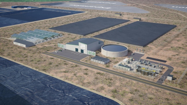 An aerial model view of the Pasco Resource Recovery Center used to adapt to rising industrial discharge demands in the community.