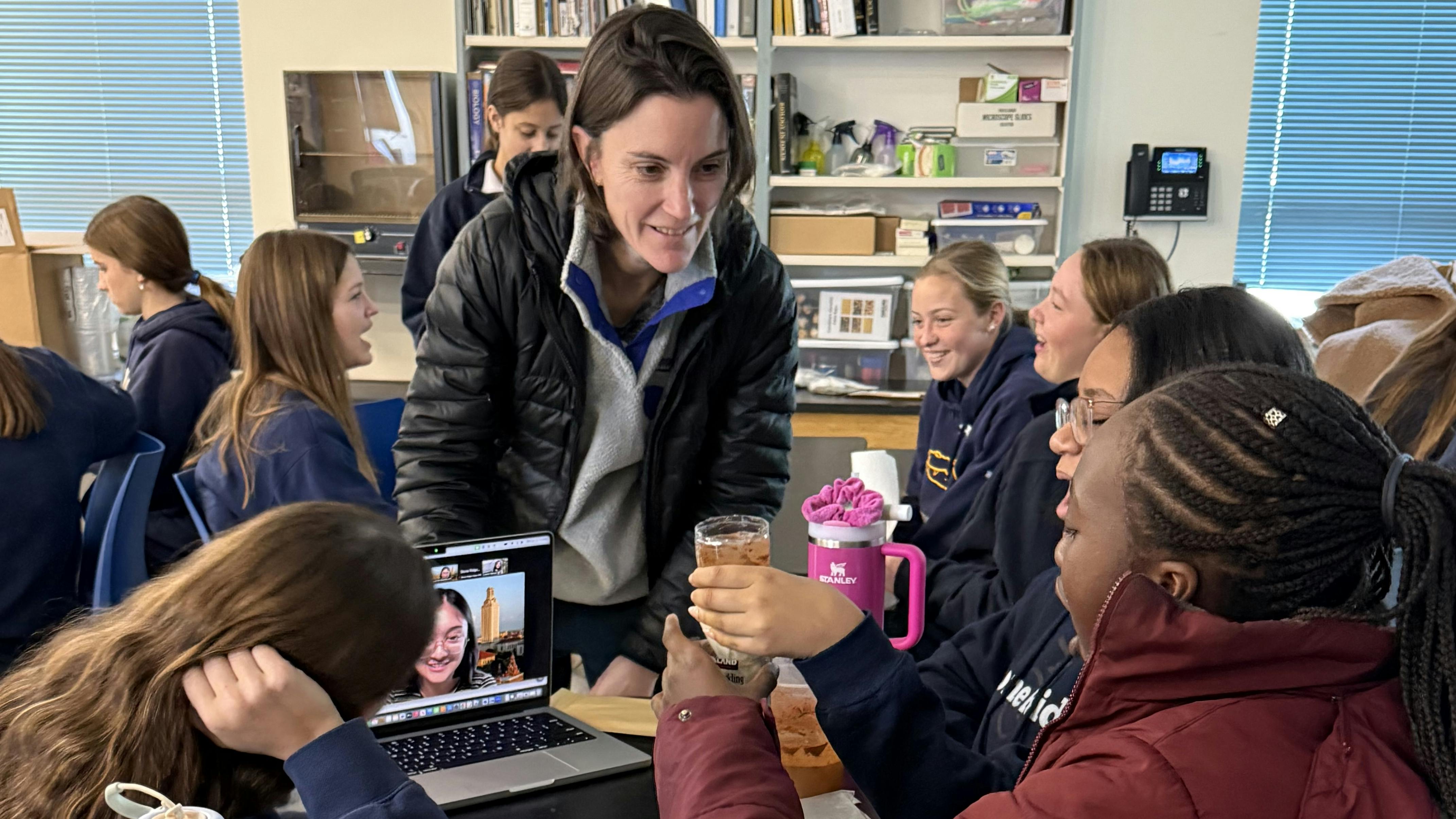 Students at Stone Ridge School of the Sacred Heart participate in the lab event.