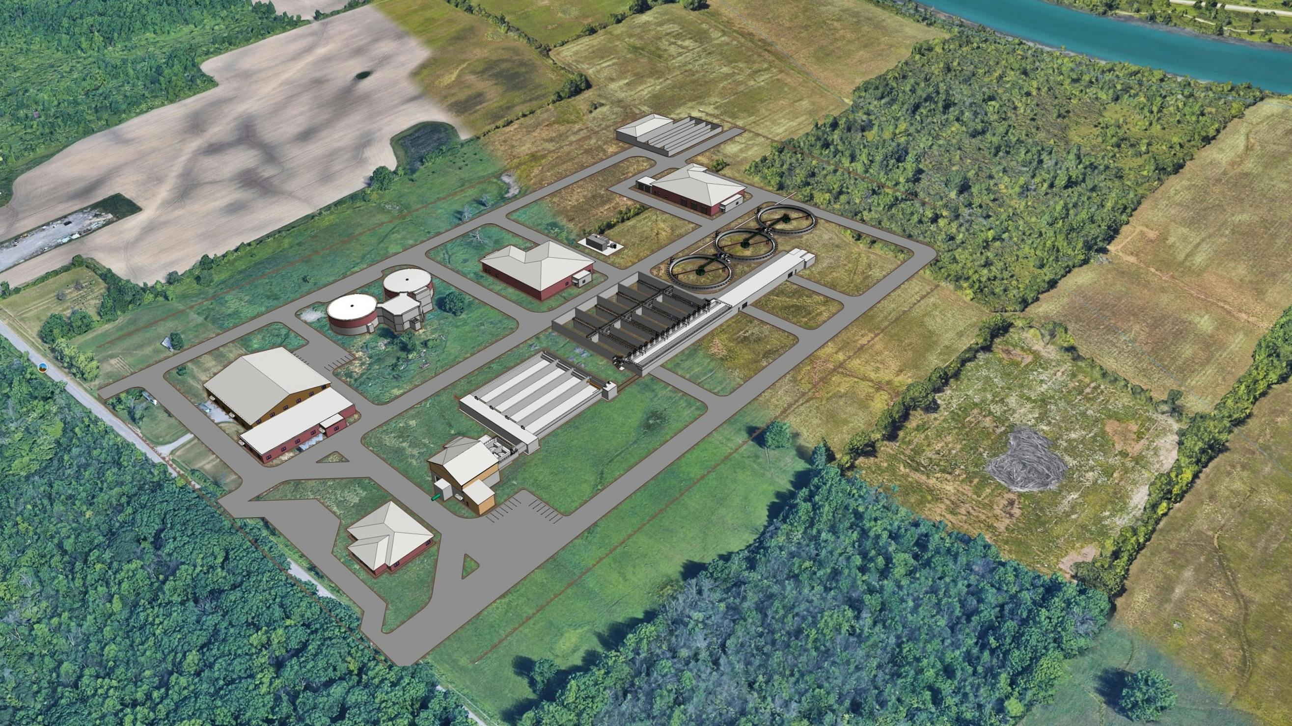 A rendering of the new WWTP.