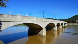 Centerway Arch Bridge in Corning, New York. Centerway Arch Bridge in Corning, New York.