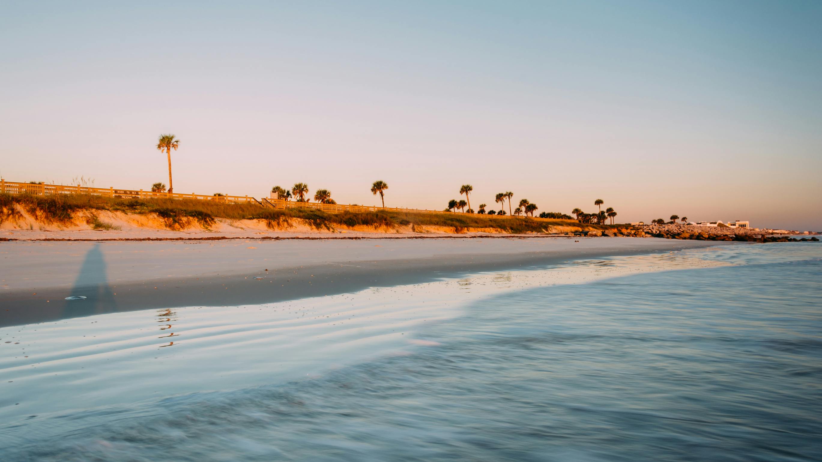 View of the beach in Palm Coast, Florida.