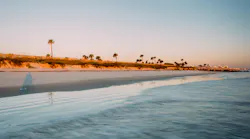 View of the beach in Palm Coast, Florida.