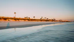 View of the beach in Palm Coast, Florida.