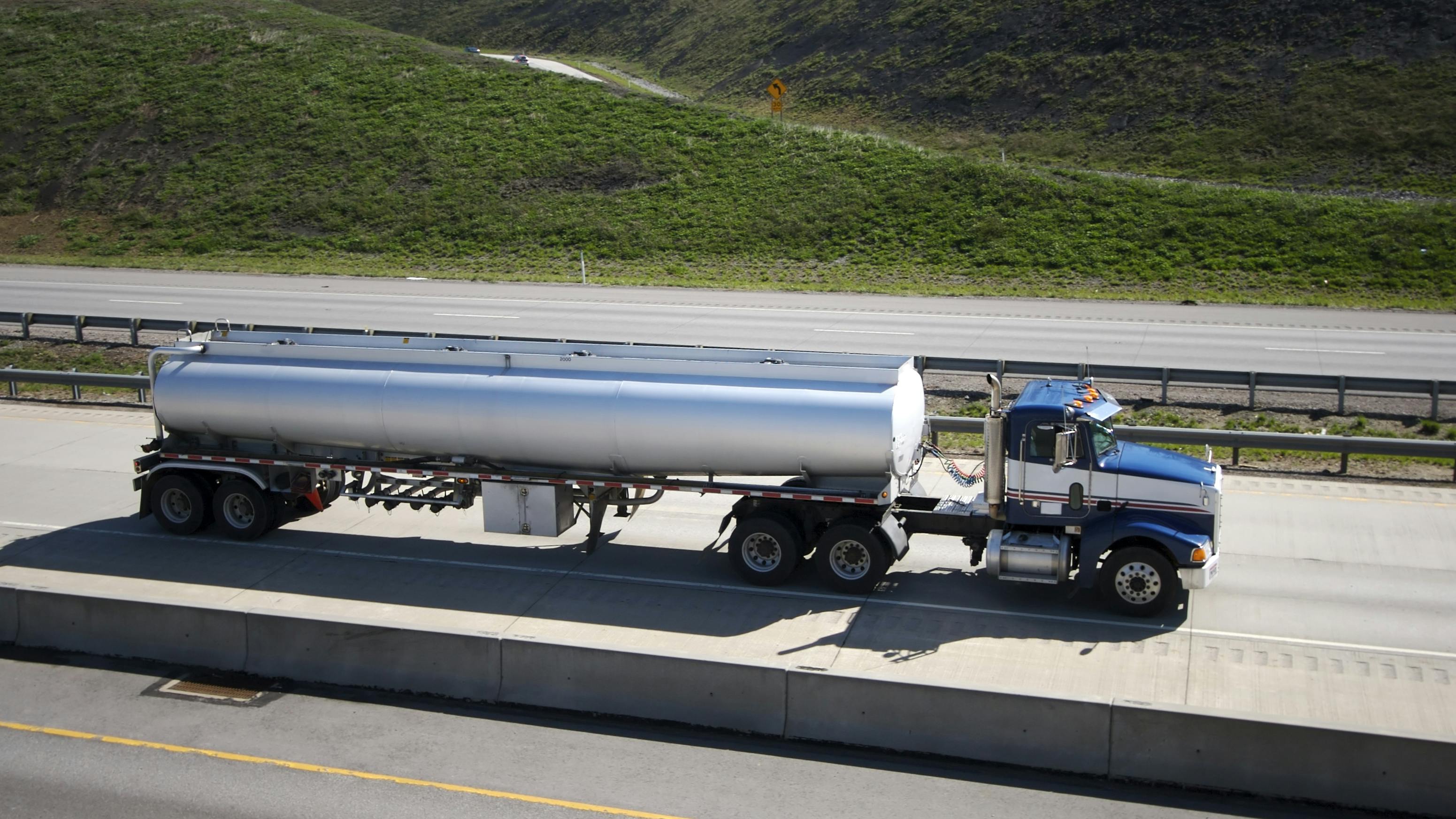 Tanker Truck on highway.