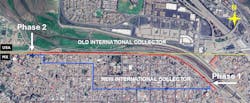 An overhead photo of the construction phases of the Tijuana International Collector. An overhead photo of the construction phases of the Tijuana International Collector.