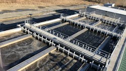 An example of the Aqua Nereda aerobic granular sludge process, which remove carbon, nitrogen, phosphorus and other pollutants with a granular biomass denser than conventional activated sludge flocculant. An example of the Aqua Nereda aerobic granular sludge process, which remove carbon, nitrogen, phosphorus and other pollutants with a granular biomass denser than conventional activated sludge flocculant.