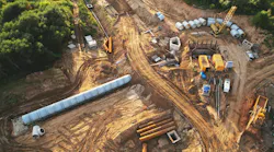 Concrete sewer pipes for laying external sewage system at construction site