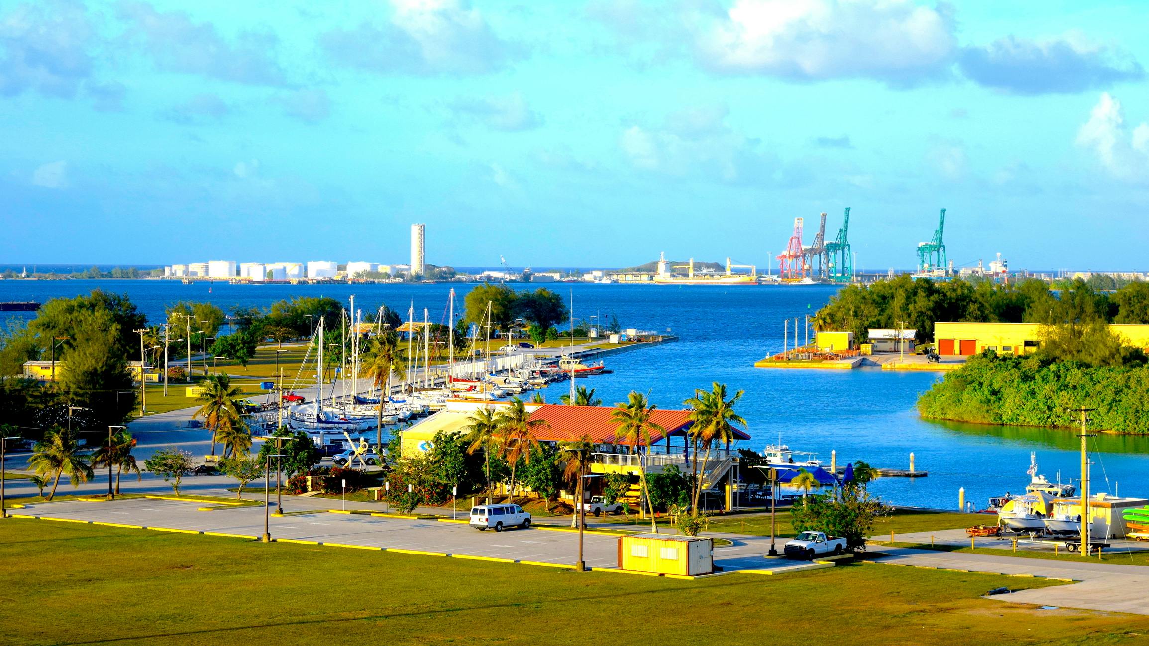 Sumay Cove Marina at sunset, Naval Base Guam
