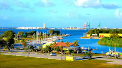 Sumay Cove Marina at sunset, Naval Base Guam