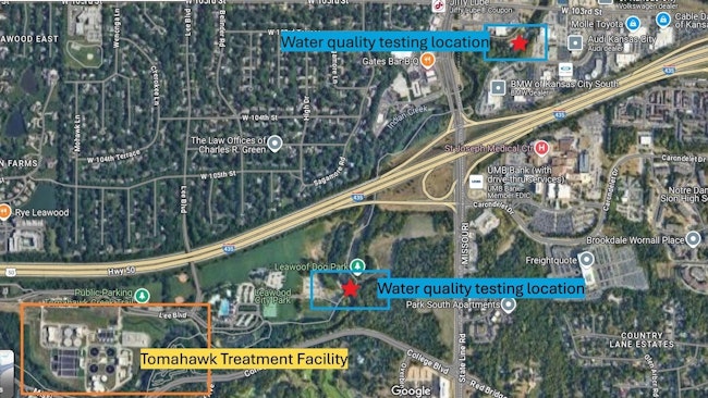 Map of impacted areas. Photo courtesy of JCDHE.