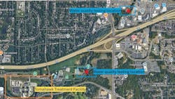 Map of impacted areas. Photo courtesy of JCDHE. Map of impacted areas. Photo courtesy of JCDHE.