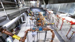 An example of a highly engineering and well-constructed grit pump gallery in a headworks buildling. An example of a highly engineering and well-constructed grit pump gallery in a headworks buildling.