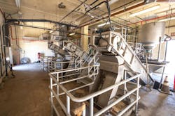 Grit teacup and conveyor systems like these are a common sight in wastewater treatment plants as a long-standing gravity solution for grit removal and wash processes. Grit teacup and conveyor systems like these are a common sight in wastewater treatment plants as a long-standing gravity solution for grit removal and wash processes.