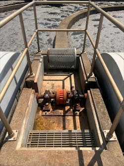 This exposed elastomeric coupling is a critical link in power transmission for the aeration system. Routine inspection for misalignment, cracking and wear, especially in high-moisture environments, is essential to prevent premature failure. Preventive maintenance should include torque checks, visual inspections for fatigue and verification of proper lubrication of adjacent bearings. Image courtesy of Motion. This exposed elastomeric coupling is a critical link in power transmission for the aeration system. Routine inspection for misalignment, cracking and wear, especially in high-moisture environments, is essential to prevent premature failure. Preventive maintenance should include torque checks, visual inspections for fatigue and verification of proper lubrication of adjacent bearings. Image courtesy of Motion.