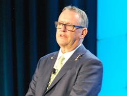 WEF President Howard Carter speaking at the WEFTEC 2025 opening general session. WEF President Howard Carter speaking at the WEFTEC 2025 opening general session.