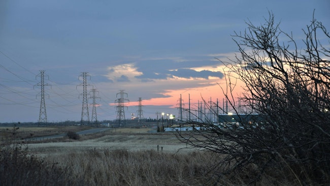 Power lines near Chestermere, Alberta